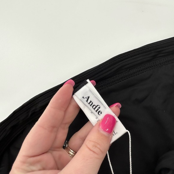 Andie Swim Solid Black Banded Cheeky Ribbed Bikini Bottom NEW Women's Size XL - Picture 8 of 12